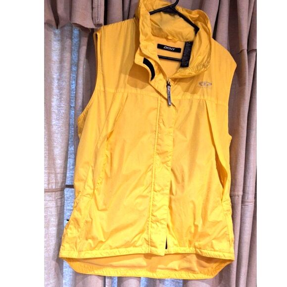 DKNY Active Bright Yellow Zippered Vest Womens Size XL - Picture 2 of 14